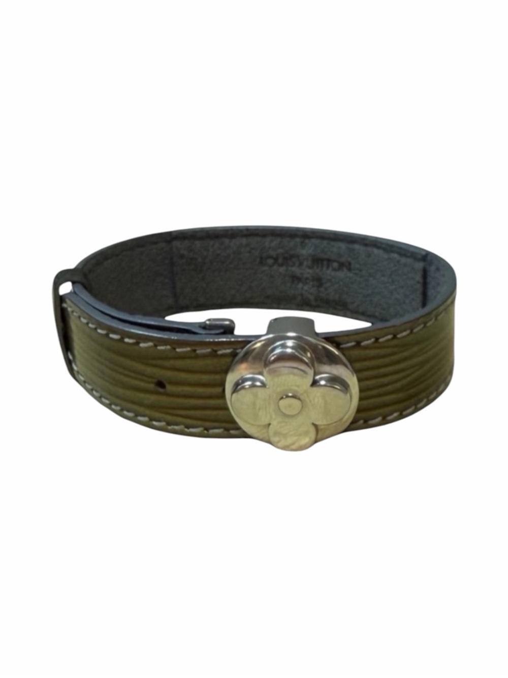 Louis Vuitton Good Luck “Breath Cyber Epi” Bracelet with Silver Flower Clasp